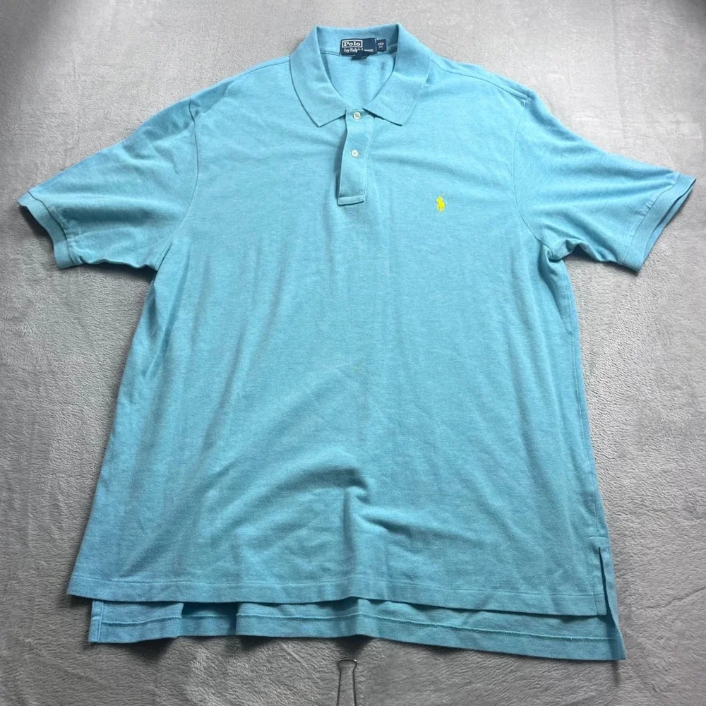 Polo Ralph Lauren Mens 2XB Big Heather Blue Short Sleeve‎ Pony Logo Polo Shirt
